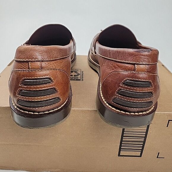 HS Trask Moc Toe Tassel Loafer Basket Weave Driving Heel 3243 Men\'s Size 11 M main image 6